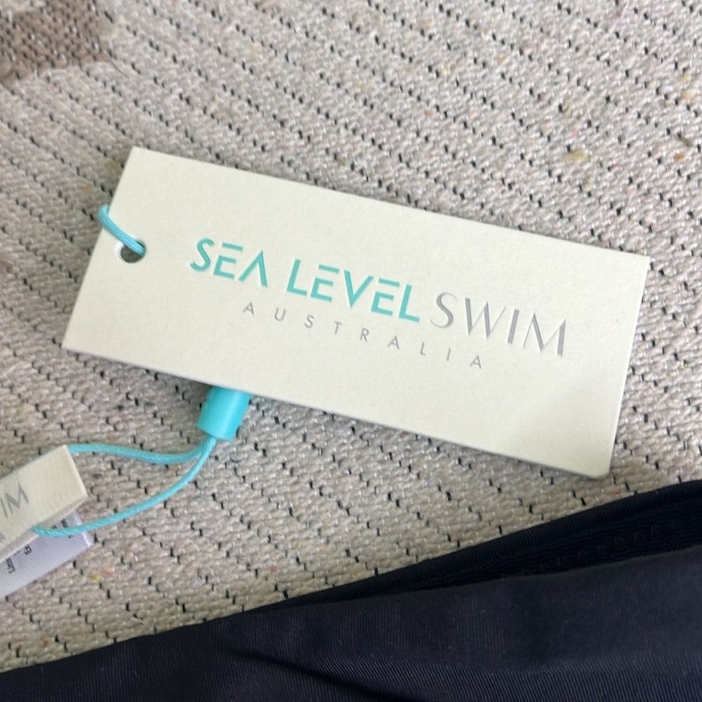 🏖️ Sea level Australia black essentials mid bikini bottoms pant, size 4 - Picture 10 of 14